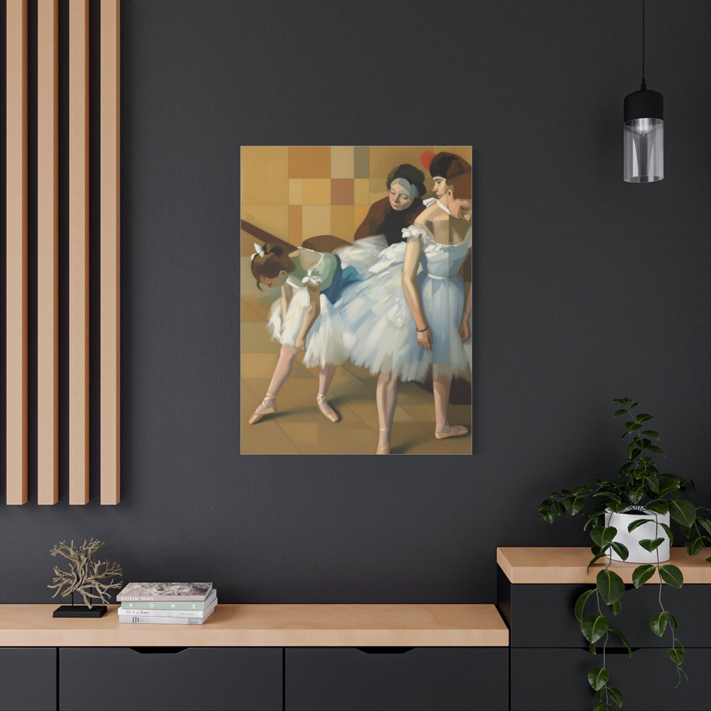 Ballerina Dancers Matte Stretched Canvas Wall Art