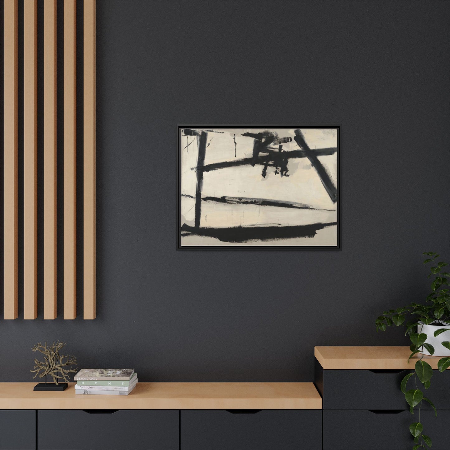 Painting Number 2 by Franz Kline Framed Abstract Canvas Art Print