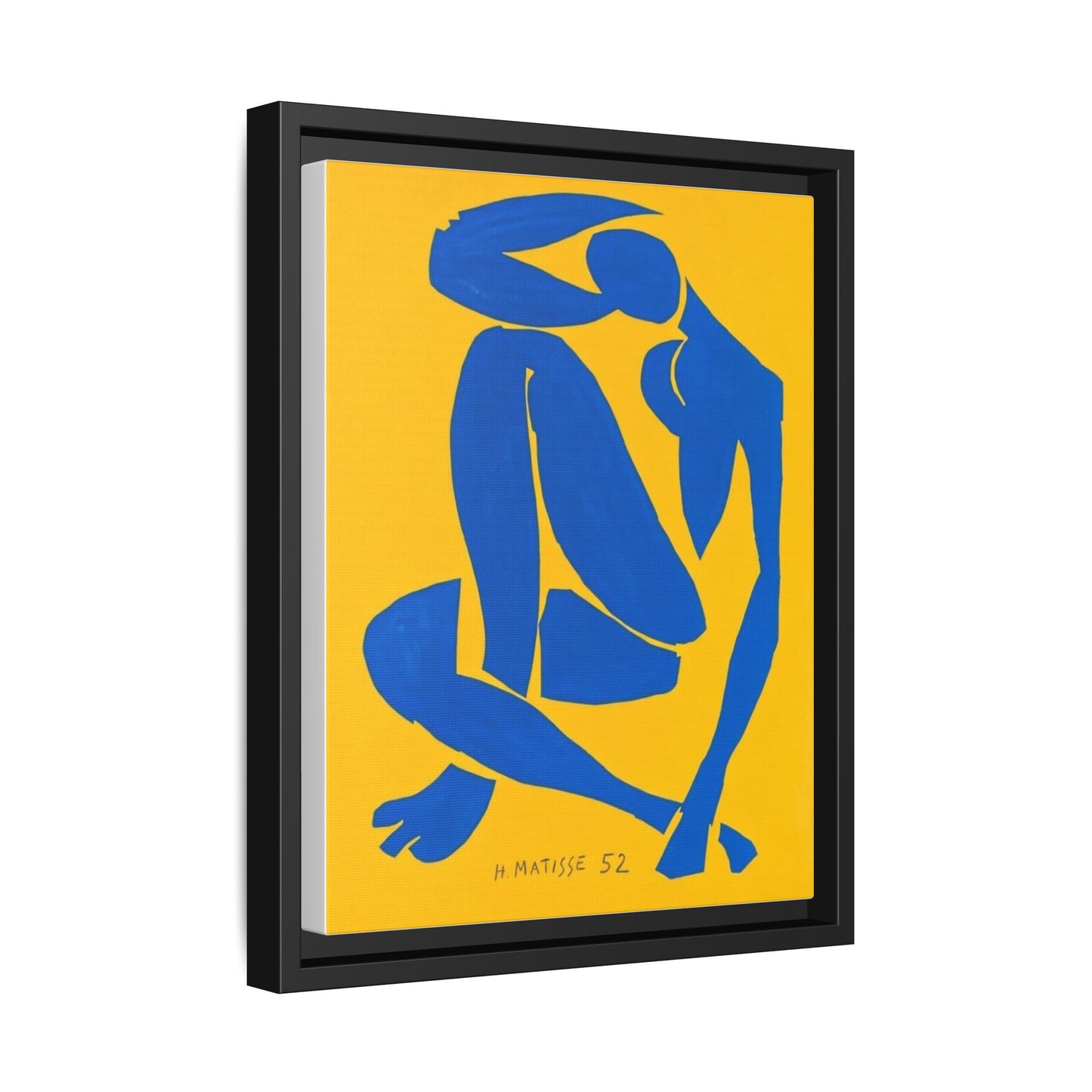 Abstract Blue Nude Matte Canvas Wall Art, Framed