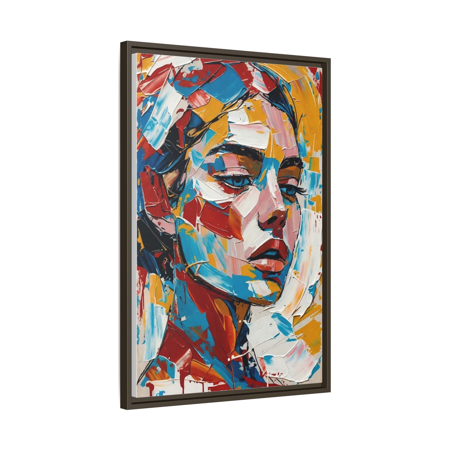 Colorful Abstract Portrait Framed Canvas Print