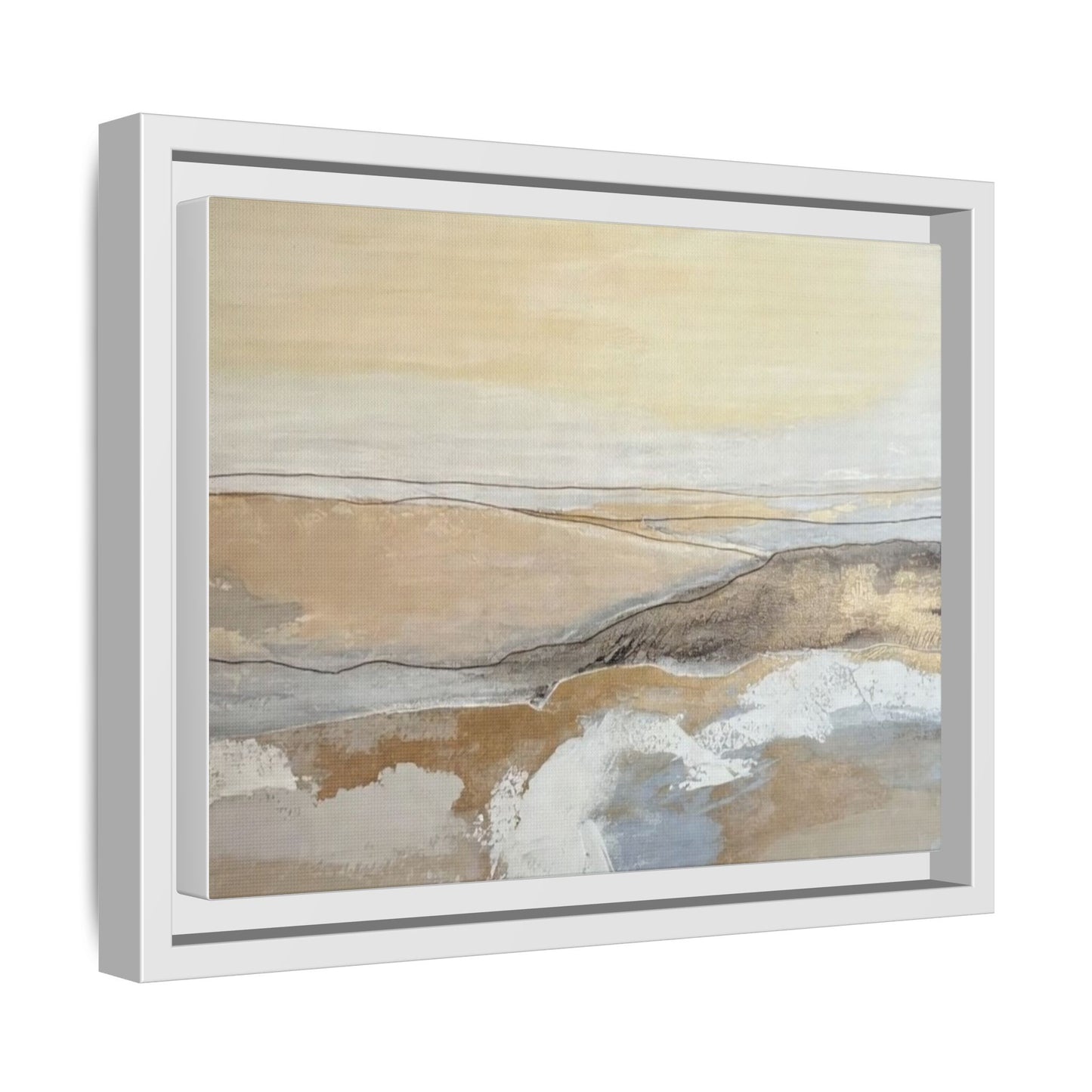 Framed Abstract Coastal Landscape Matte Canvas Wall Art