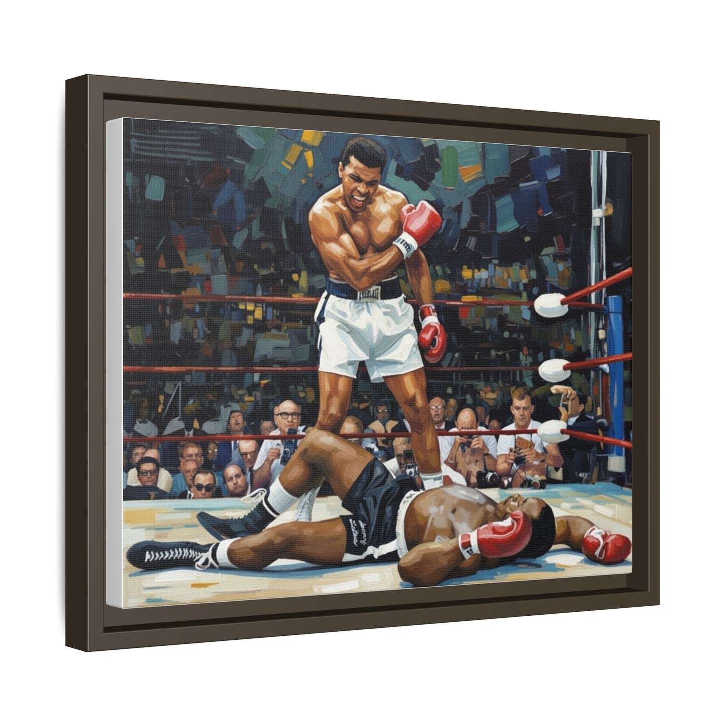 Framed Boxing Ring Canvas Print — Muhammad Ali Iconic Knockout Sport Art