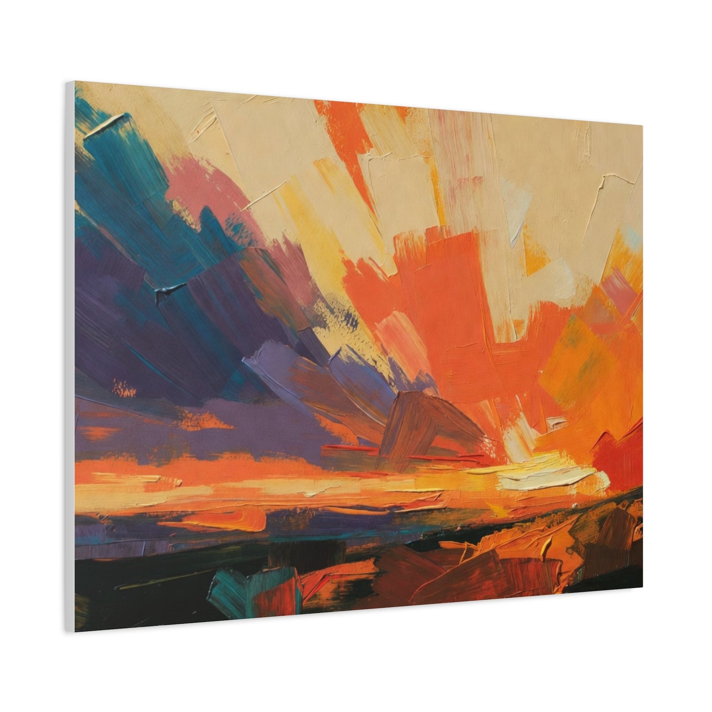 Abstract Sunset Landscape Canvas Print — Matte Stretched Wall Art