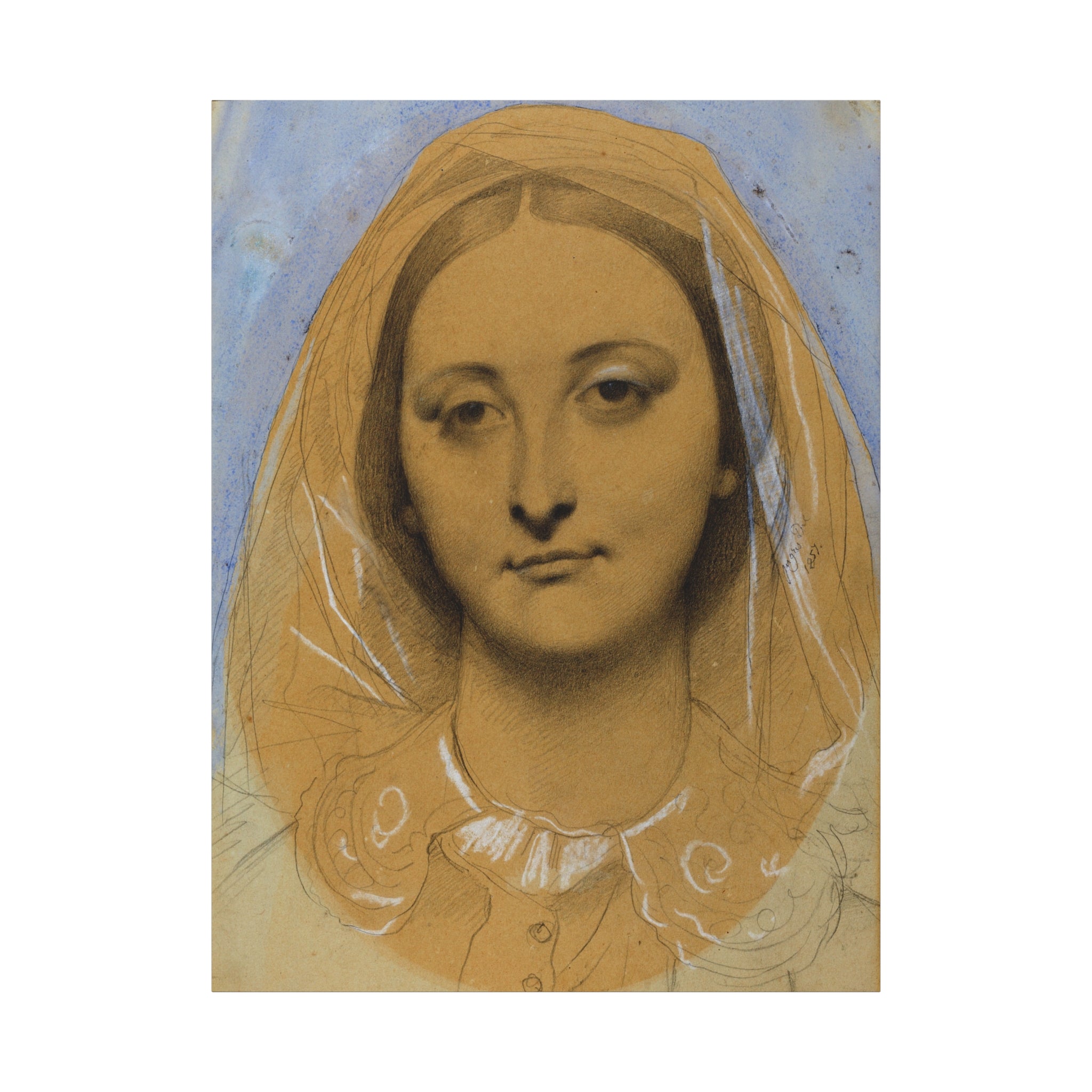 Mademoiselle Mary de Borderieux by Jean Auguste Dominique Ingres Matte Stretched Canvas Wall Art