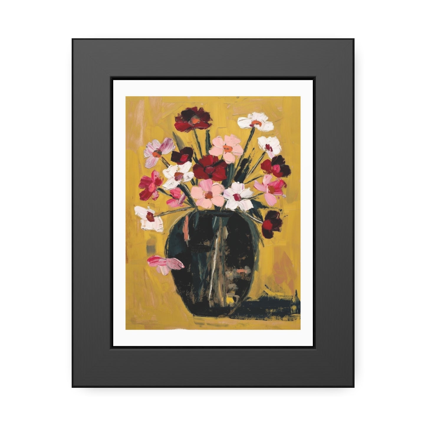 Framed Poster  Abstract Floral Vase Art Print