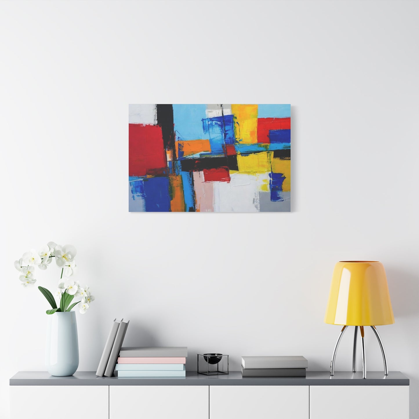 Abstract Color Block Canvas Print — Modern Geometric Wall Art