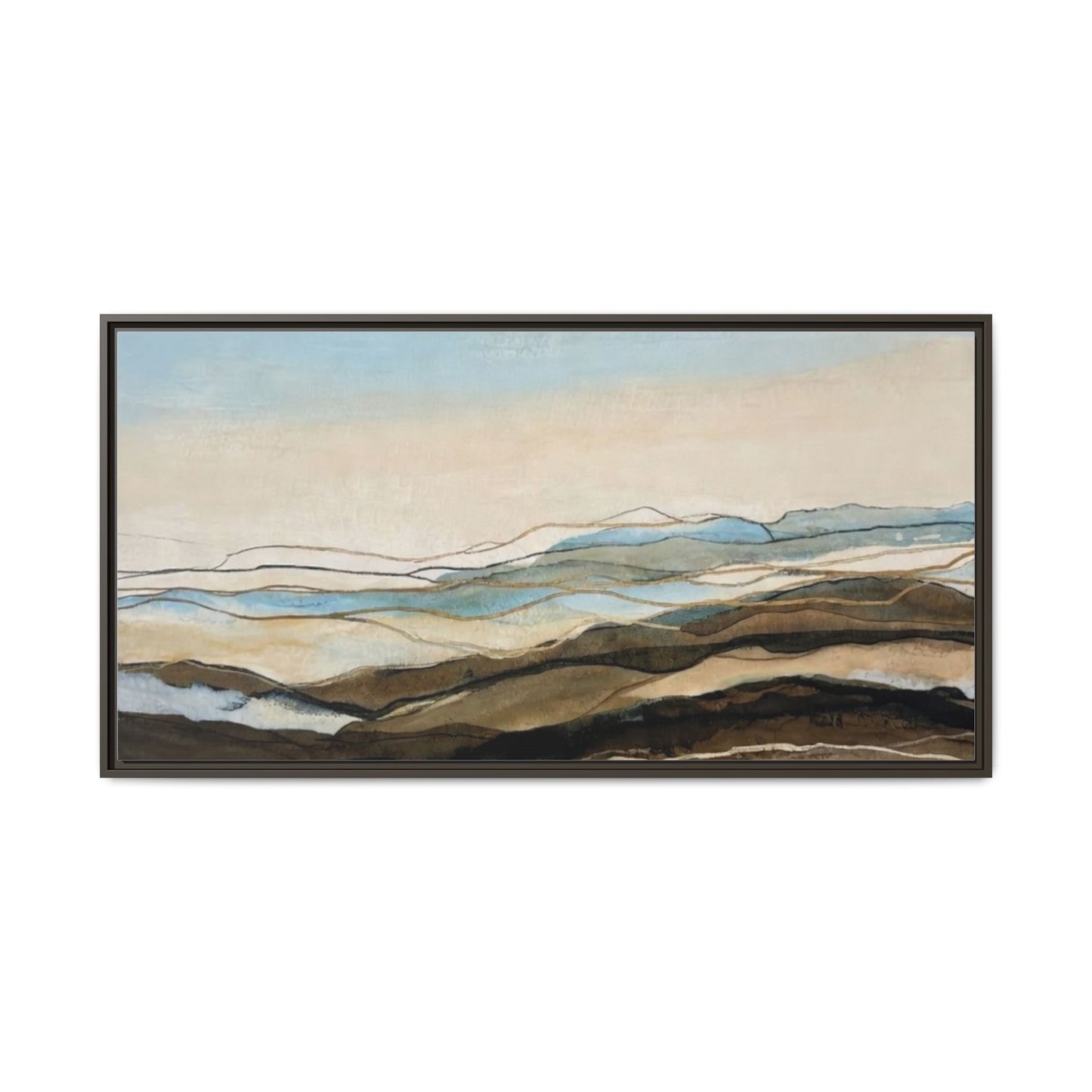 Framed Matte Canvas Print — Abstract Coastal Landscape Wall Art