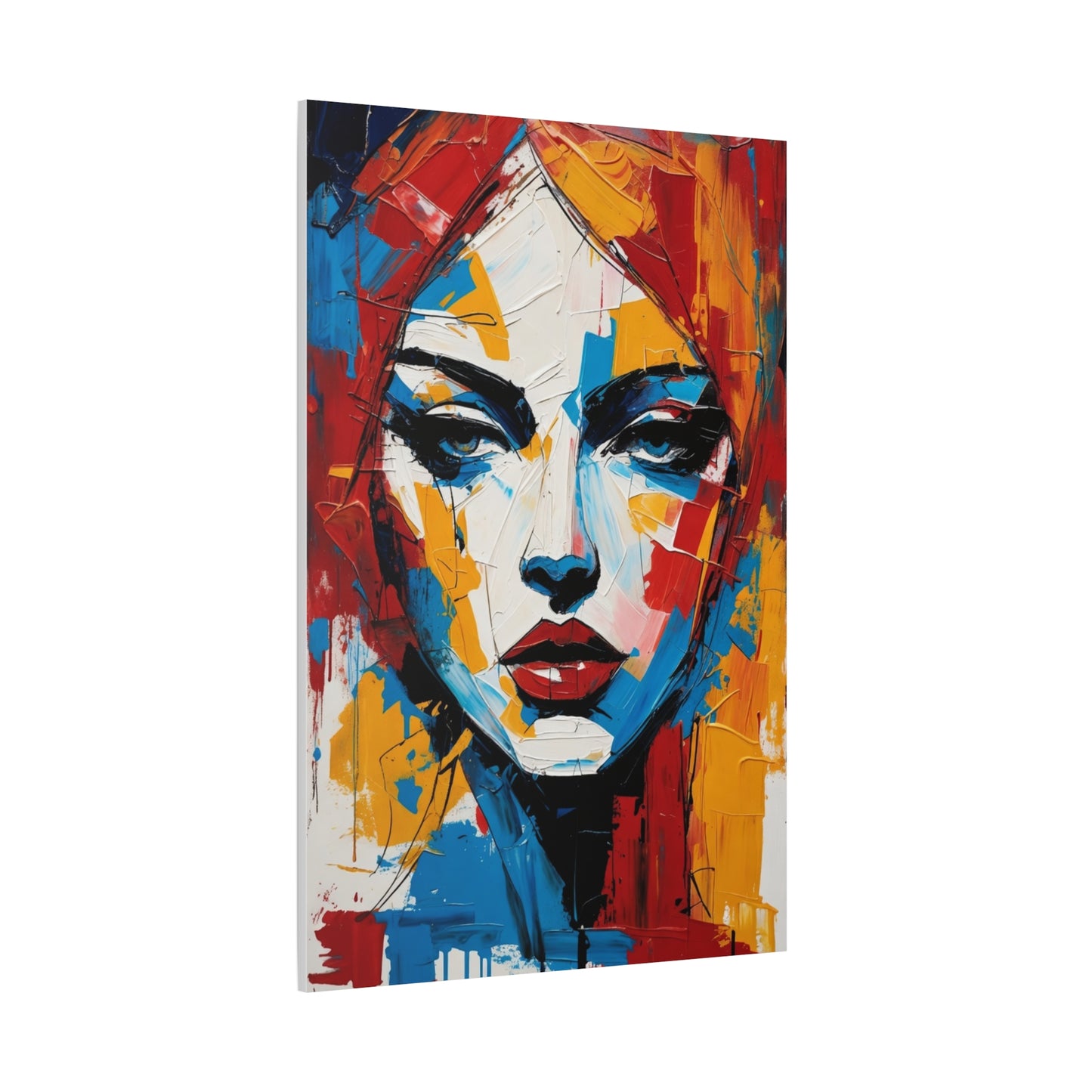 Abstract Portrait Canvas Print — Colorful Modern Woman Wall Art