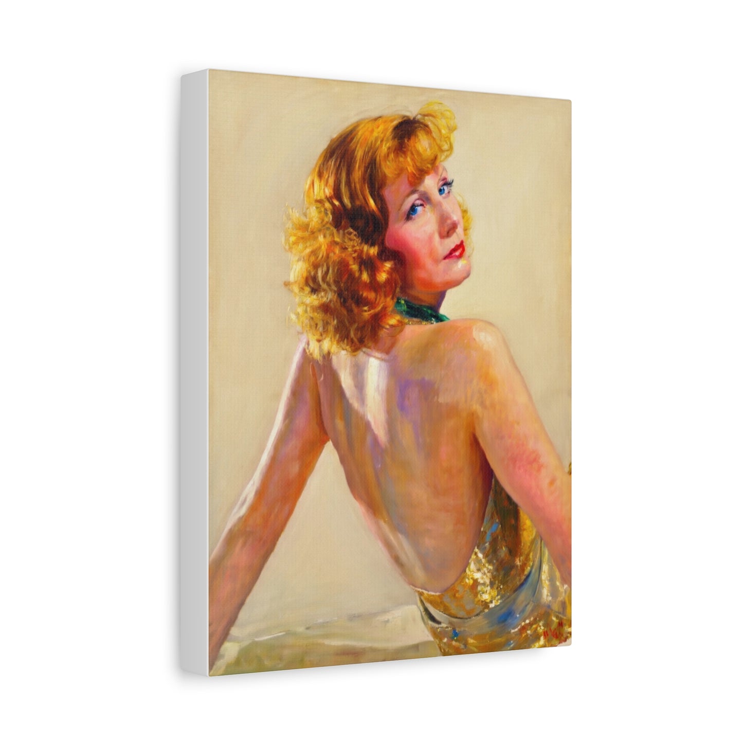Vintage Greta Garbo Glam Portrait Canvas