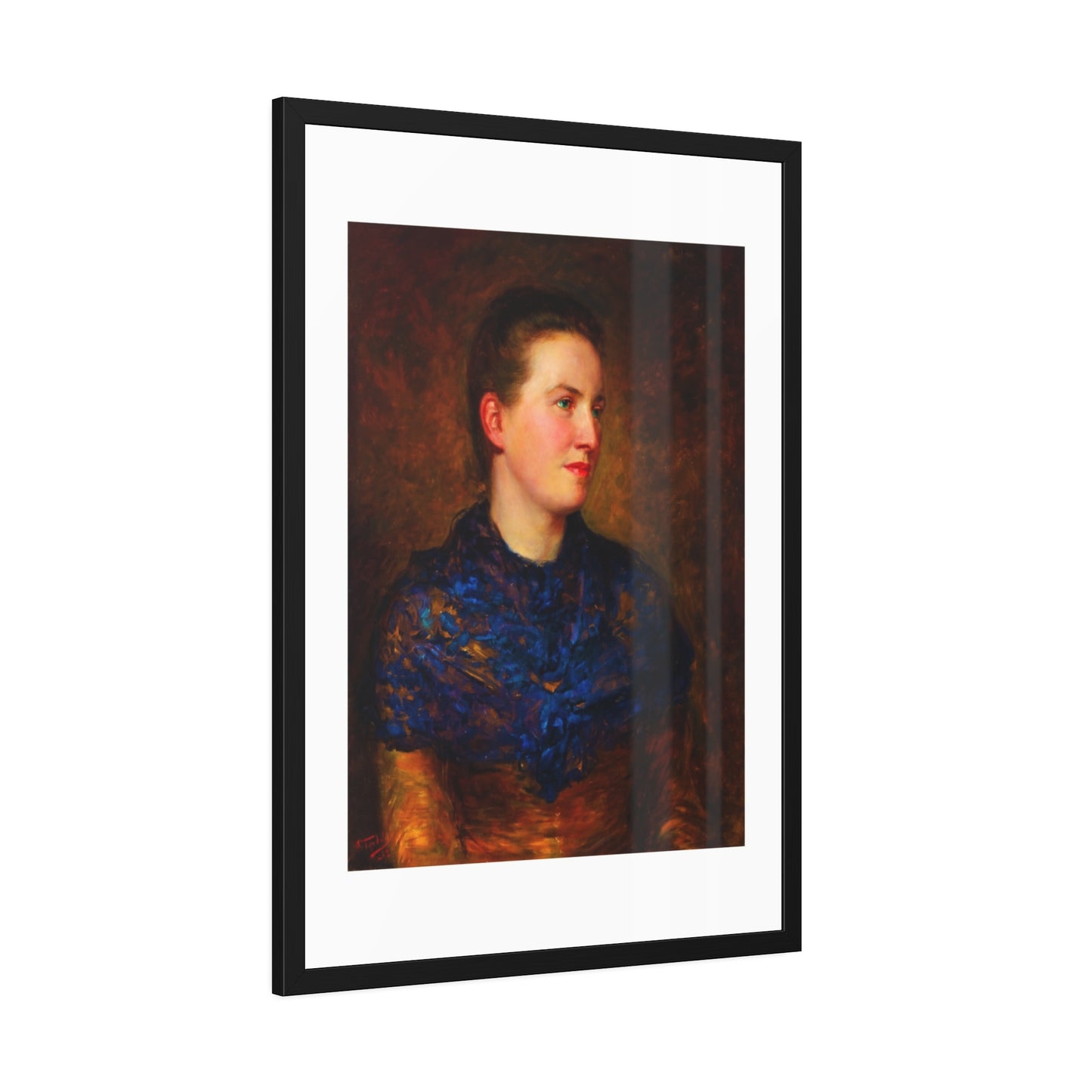 Framed Art Poster — Vintage Portrait Print in Black Frame