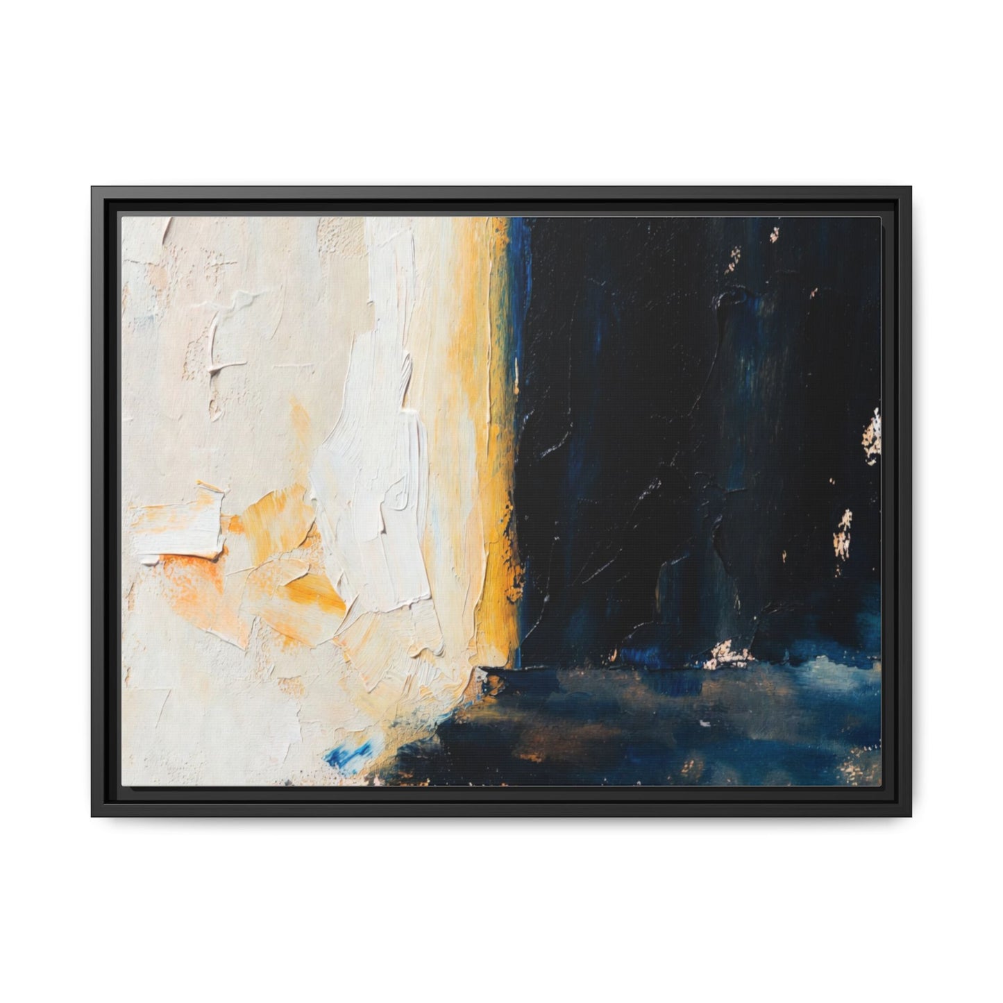 Abstract Coastal Texture Framed Canvas Art — Matte Multi-Color Wall Print