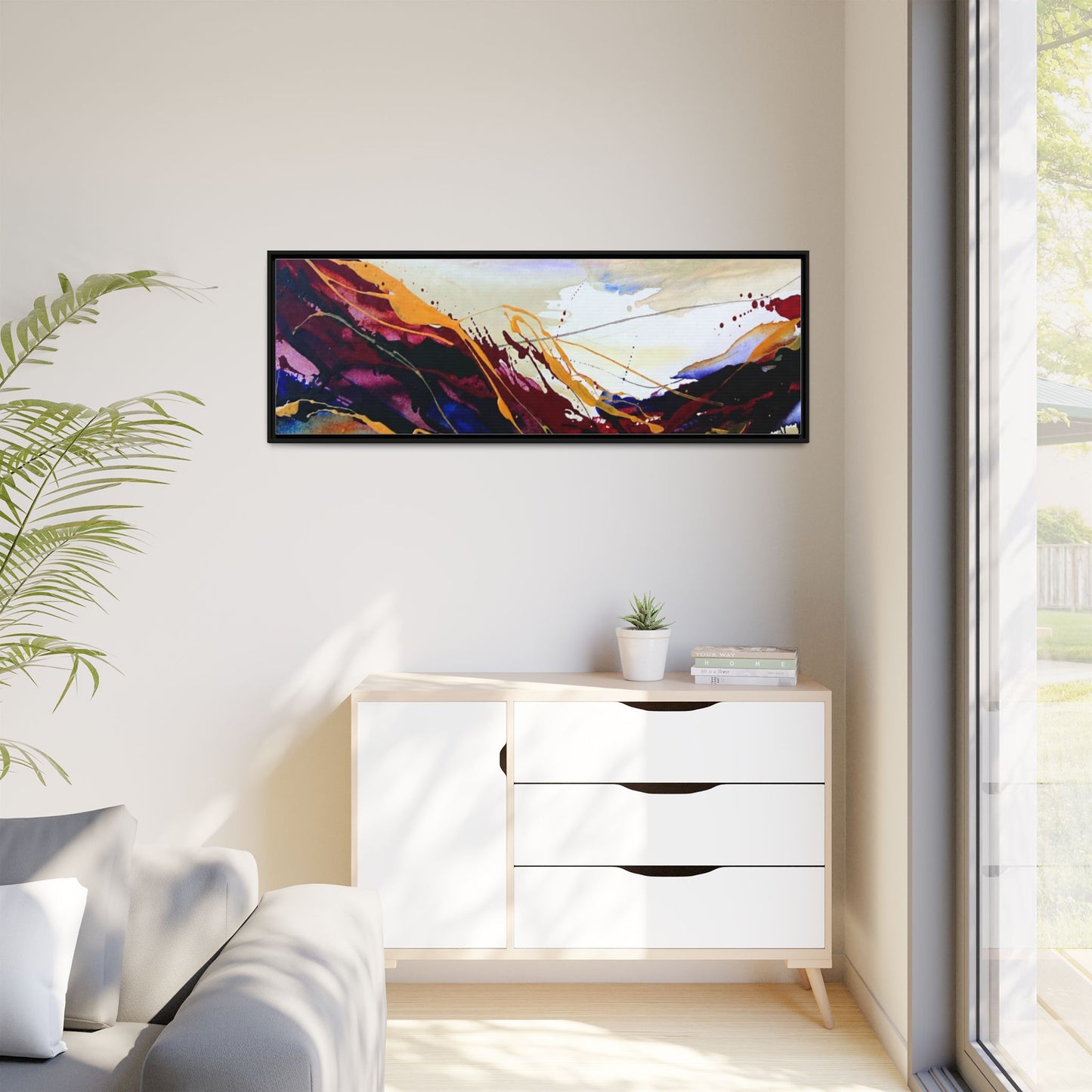 Abstract Flow Matte Canvas Framed Wall Art