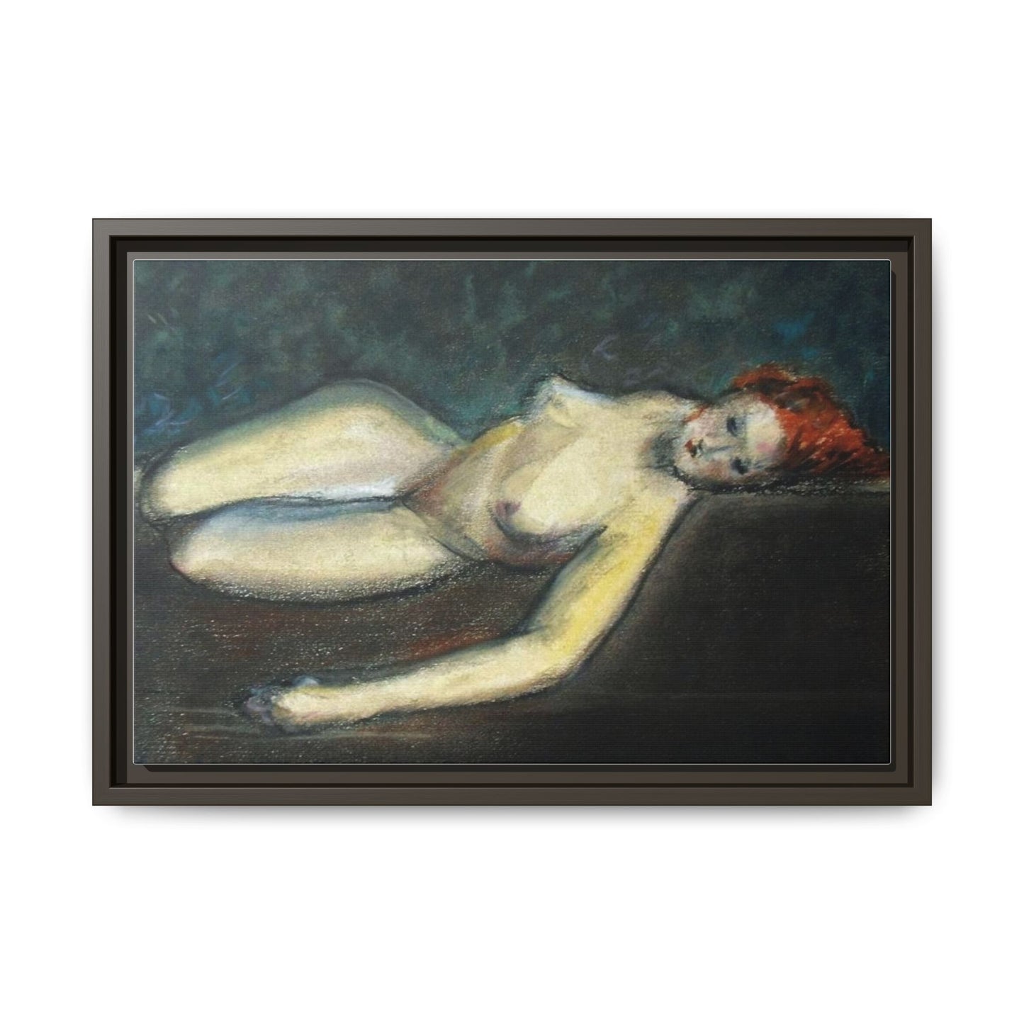 Lying nude by Paul Gosselin Framed Matte Canvas Wall Art Print