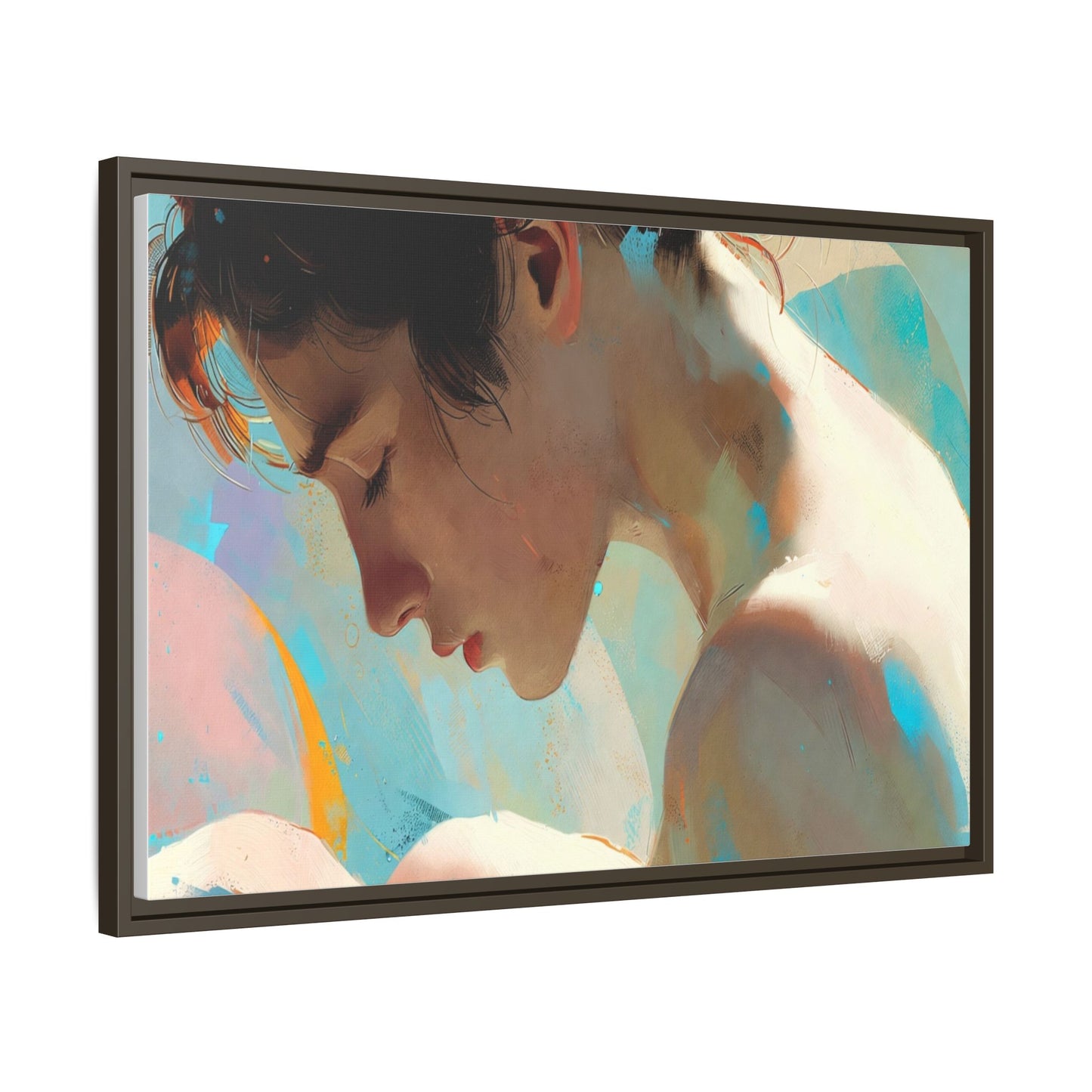 Framed Matte Canvas Print — Dreamy Portrait Art (Multi‑Color)