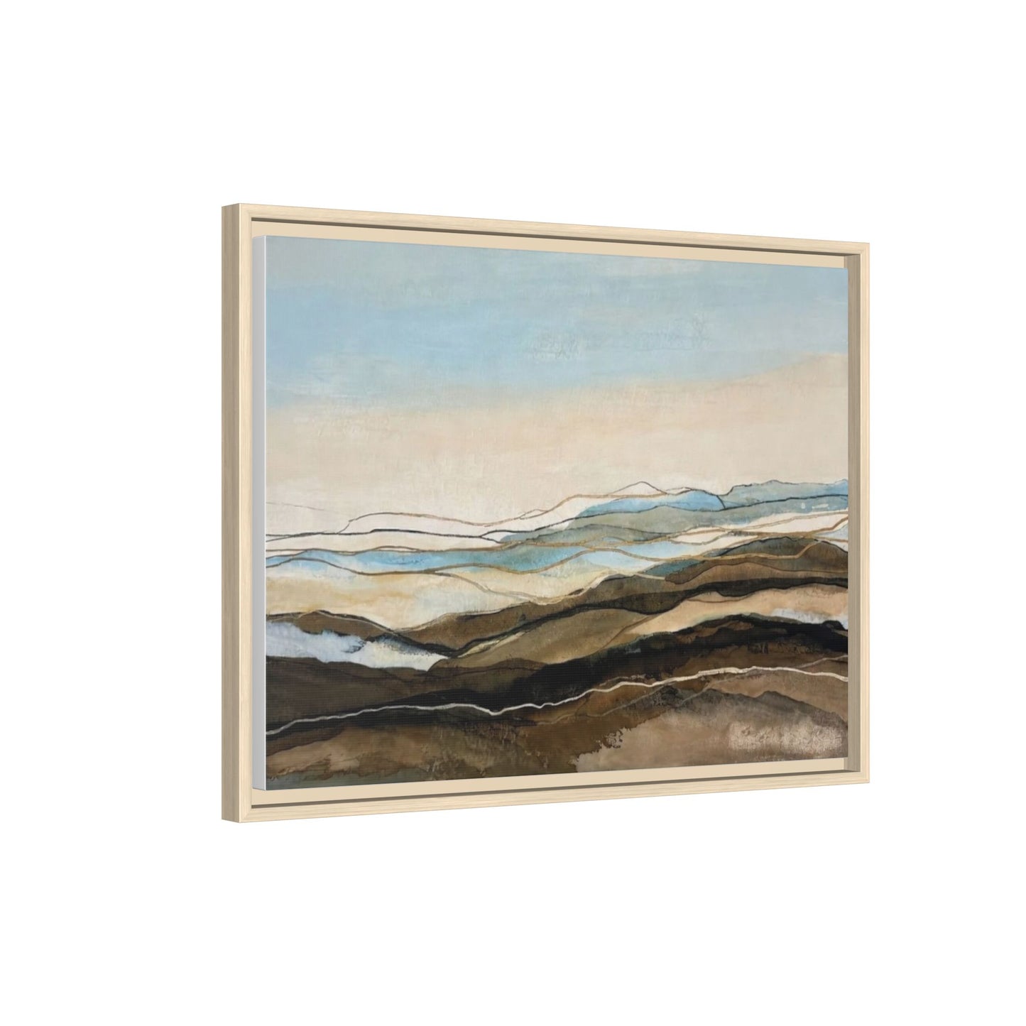 Framed Matte Canvas Print — Abstract Coastal Landscape Wall Art