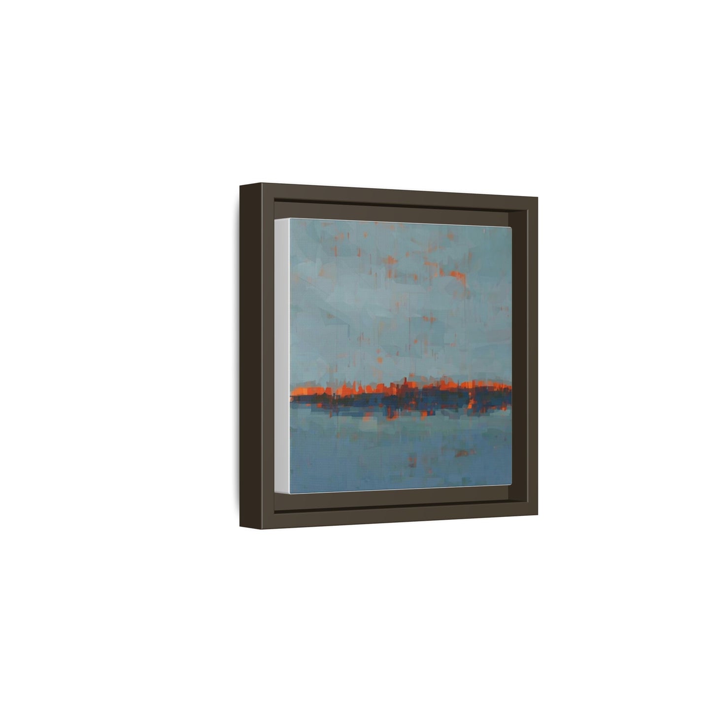 Framed Canvas Art — Teal & Orange Abstract Seascape