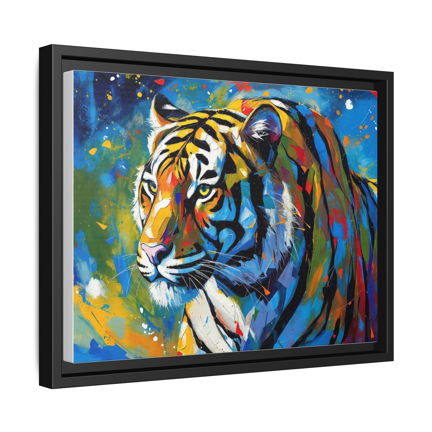 Colorful Tiger Matte Canvas Framed Art — Vibrant Wildlife Wall Decor