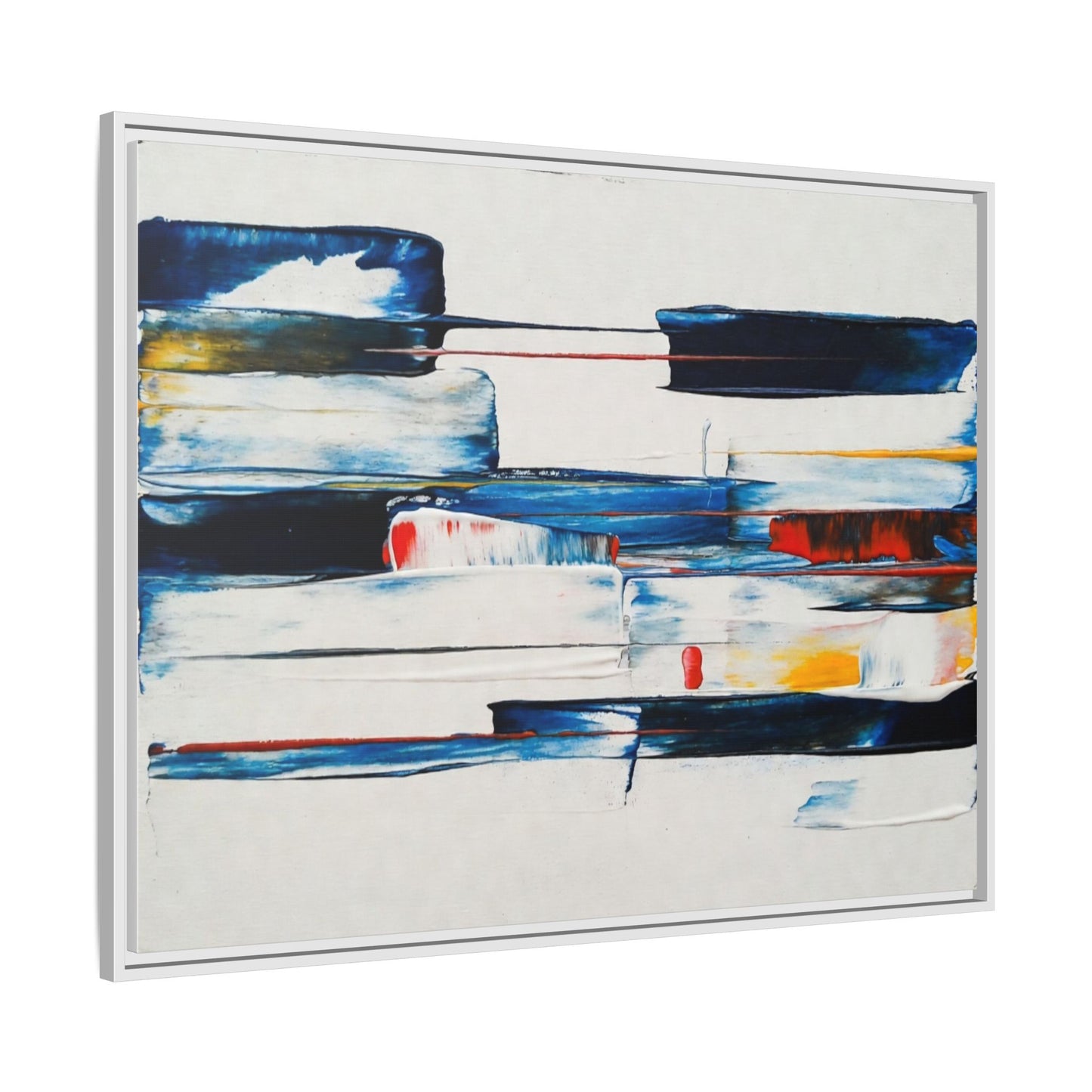 Abstract Coastal Brushstrokes Framed Canvas Print