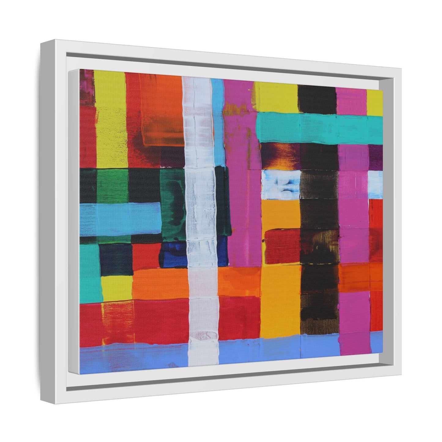 Farbfeld Malerei (Acryl) by Unknown Artist Matte Framed Canvas Wall Art Print