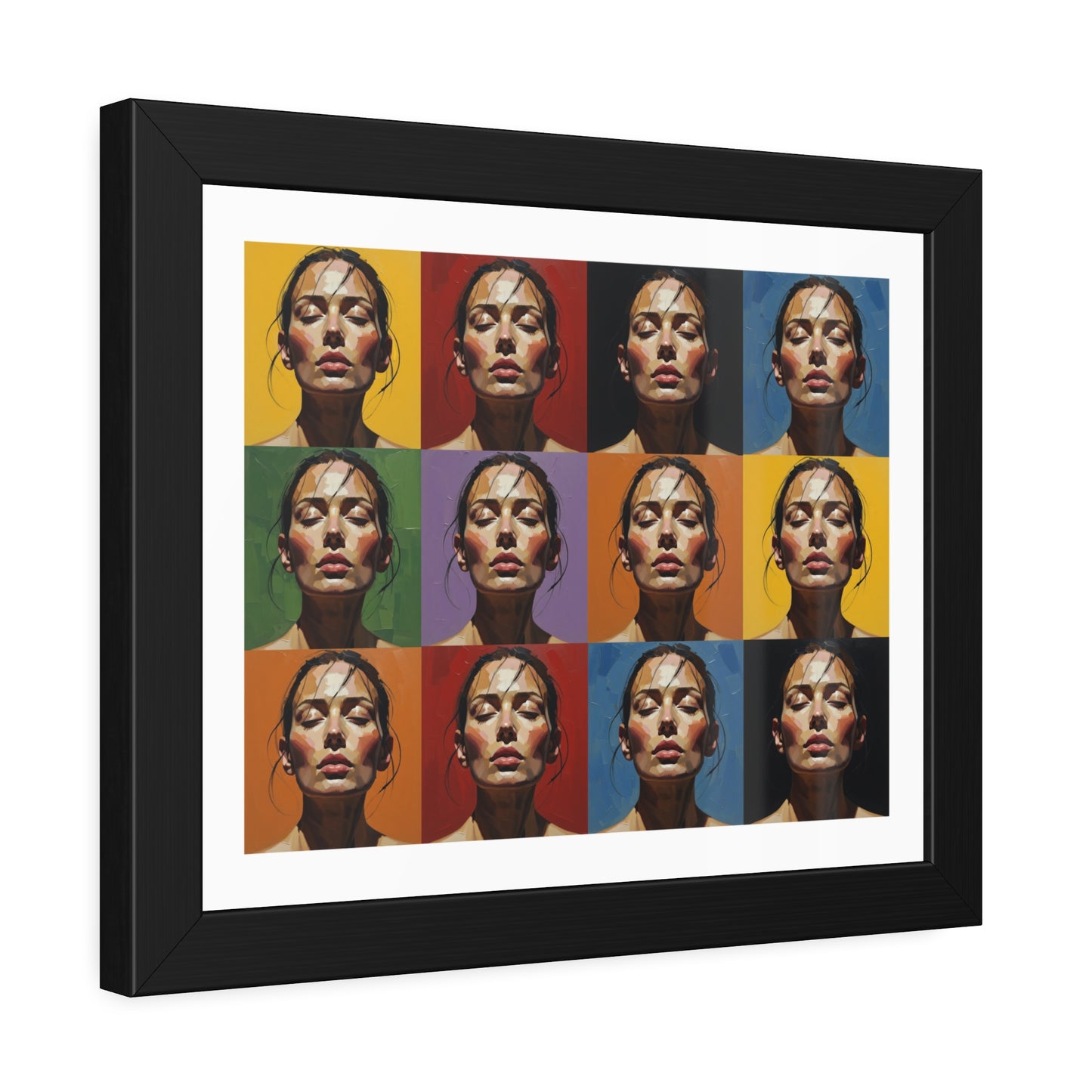 Framed Poster – Color Pop Portrait Grid Wall Art