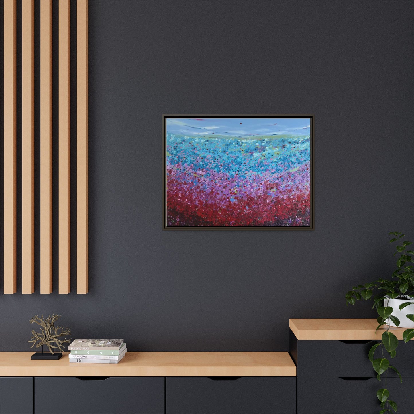 Bloom by Unknown Framed Matte Canvas Abstract Floral Field Wall Art