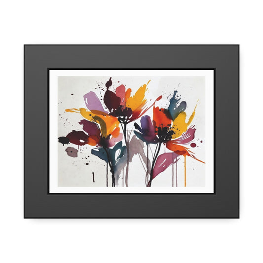 Abstract Watercolor Floral Framed Poster — Colorful Bloom Wall Art