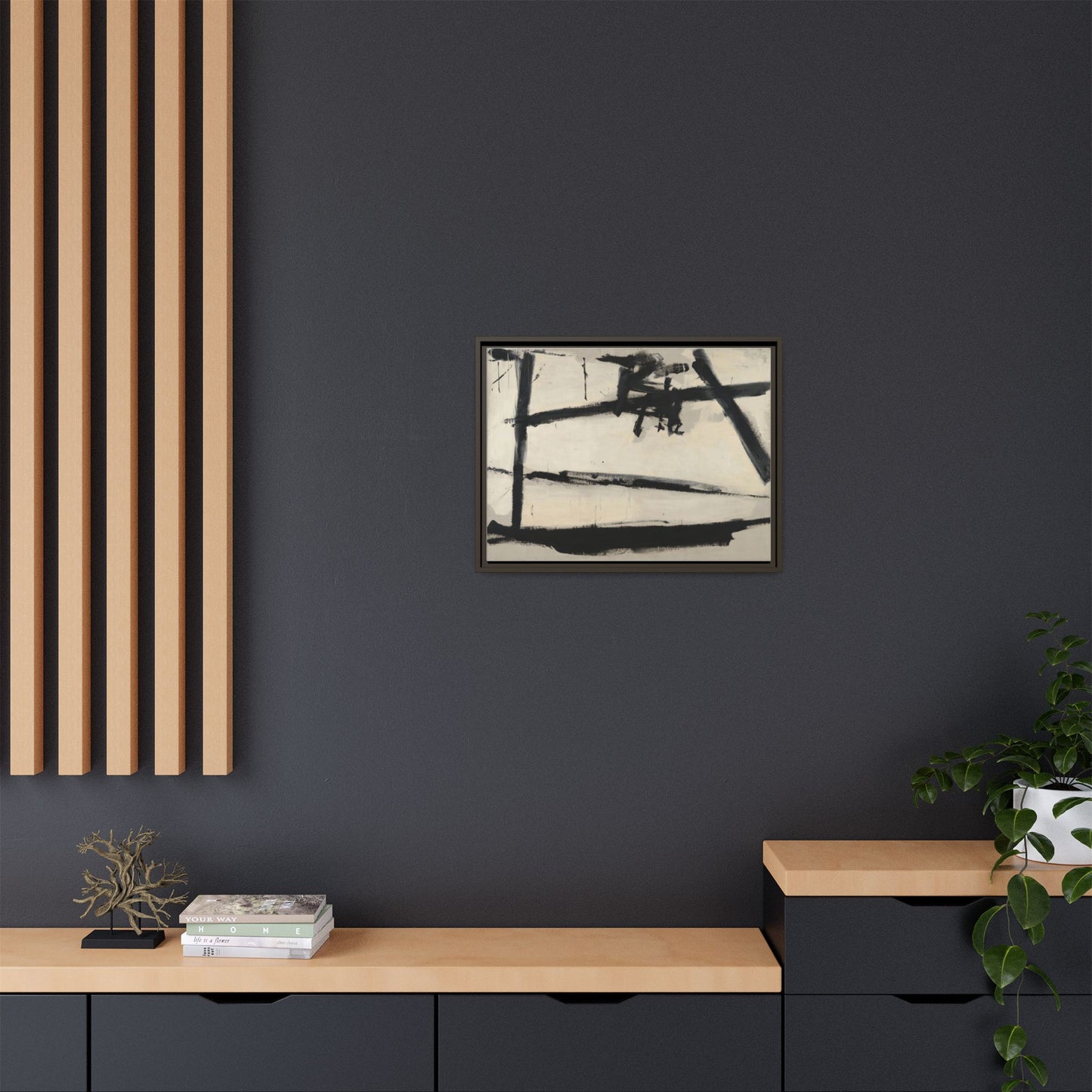 Painting Number 2 by Franz Kline Framed Abstract Canvas Art Print