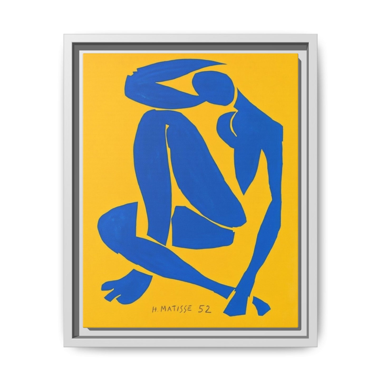 Abstract Blue Nude Matte Canvas Wall Art, Framed