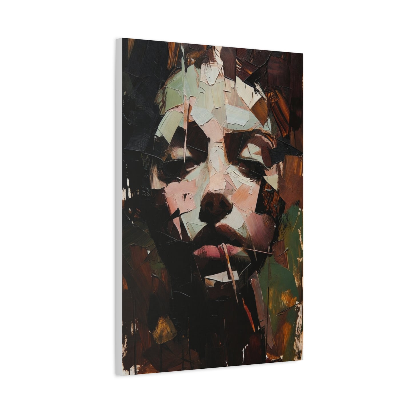 Abstract Portrait Matte Stretched Canvas (1.25") — Contemporary Textured Face Art