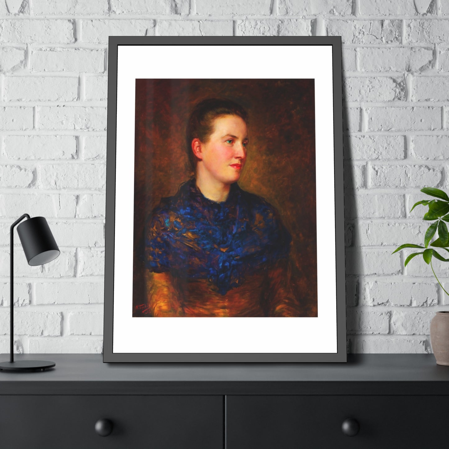 Framed Art Poster — Vintage Portrait Print in Black Frame