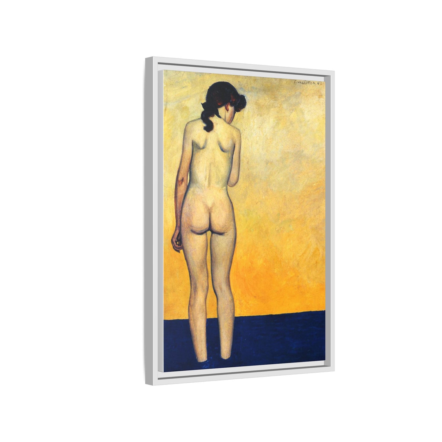 Adolescente entrant dans l'eau by Félix Vallotton Framed Matte Canvas Wall Art Print