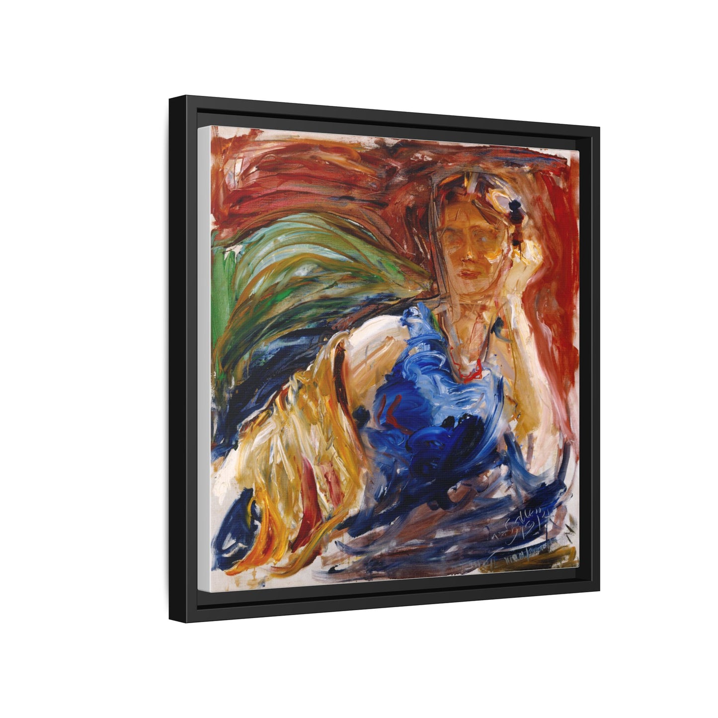 Portrait of hyllis Sjostrom by Akseli Gallen-Kallela Canvas Matte Framed Wall Art Print