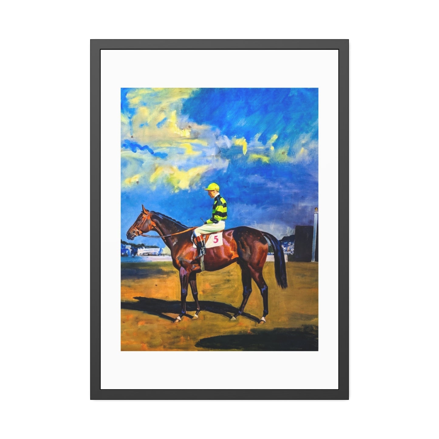 Framed Poster — Vintage Racehorse Jockey Art Print