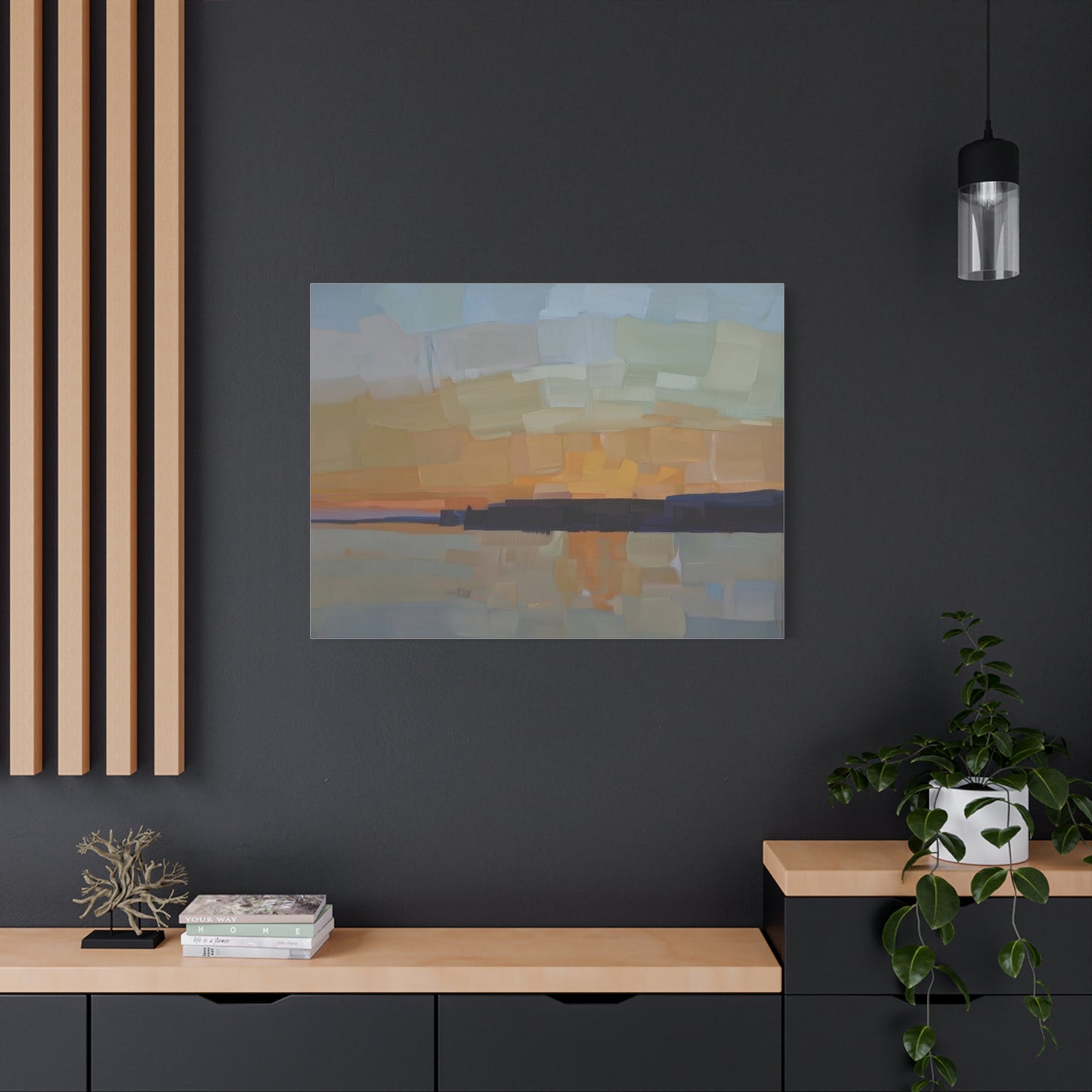 Abstract Sunset Landscape Canvas Print  Matte Stretched 1.25"