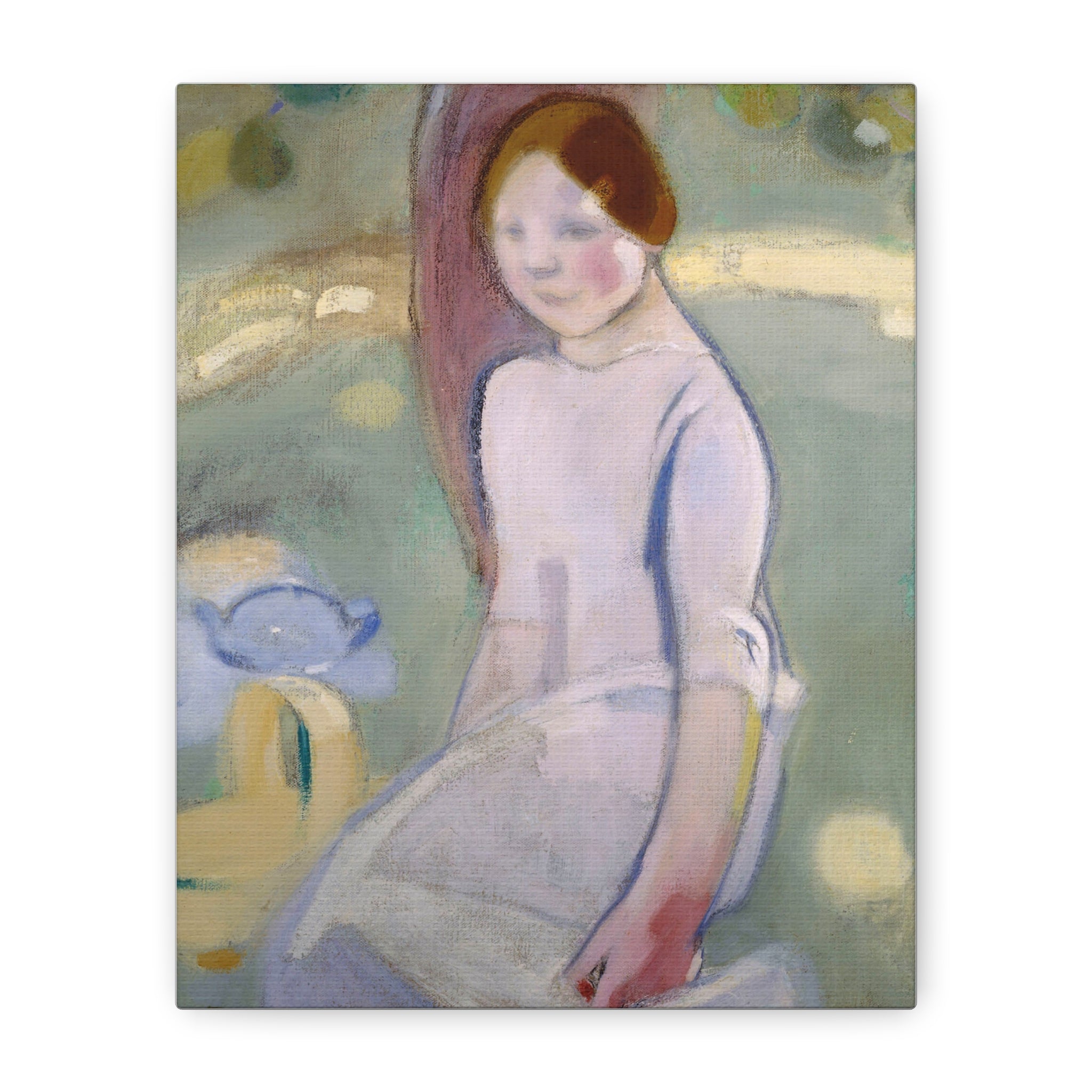 Under the Linden by Helene Schjerfbeck Soft Pastel Portrait Matte Canvas Wall Art Print