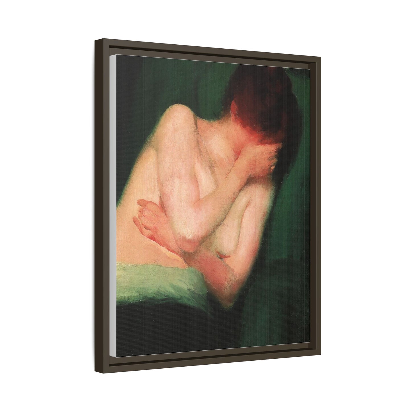 Female Nude by János Vaszary Framed Matte Canvas Wall Art Print