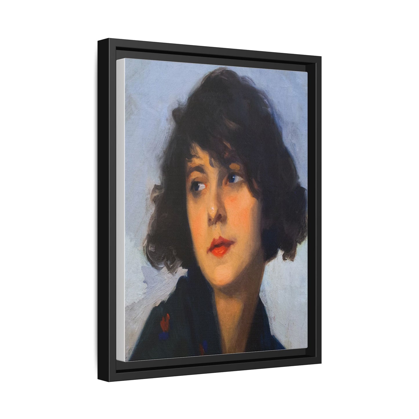 Mulher do chale verde (cropped) by Cyprien Eugene Boulet Framed Matte Canvas Print