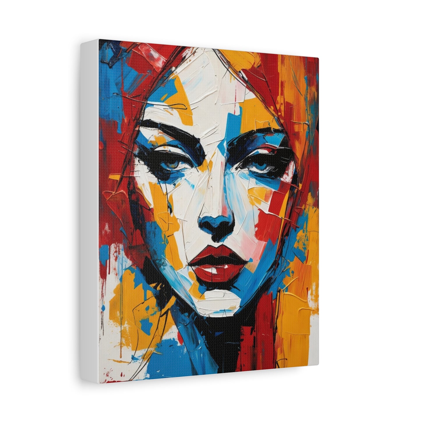 Abstract Portrait Canvas Print — Colorful Modern Woman Wall Art