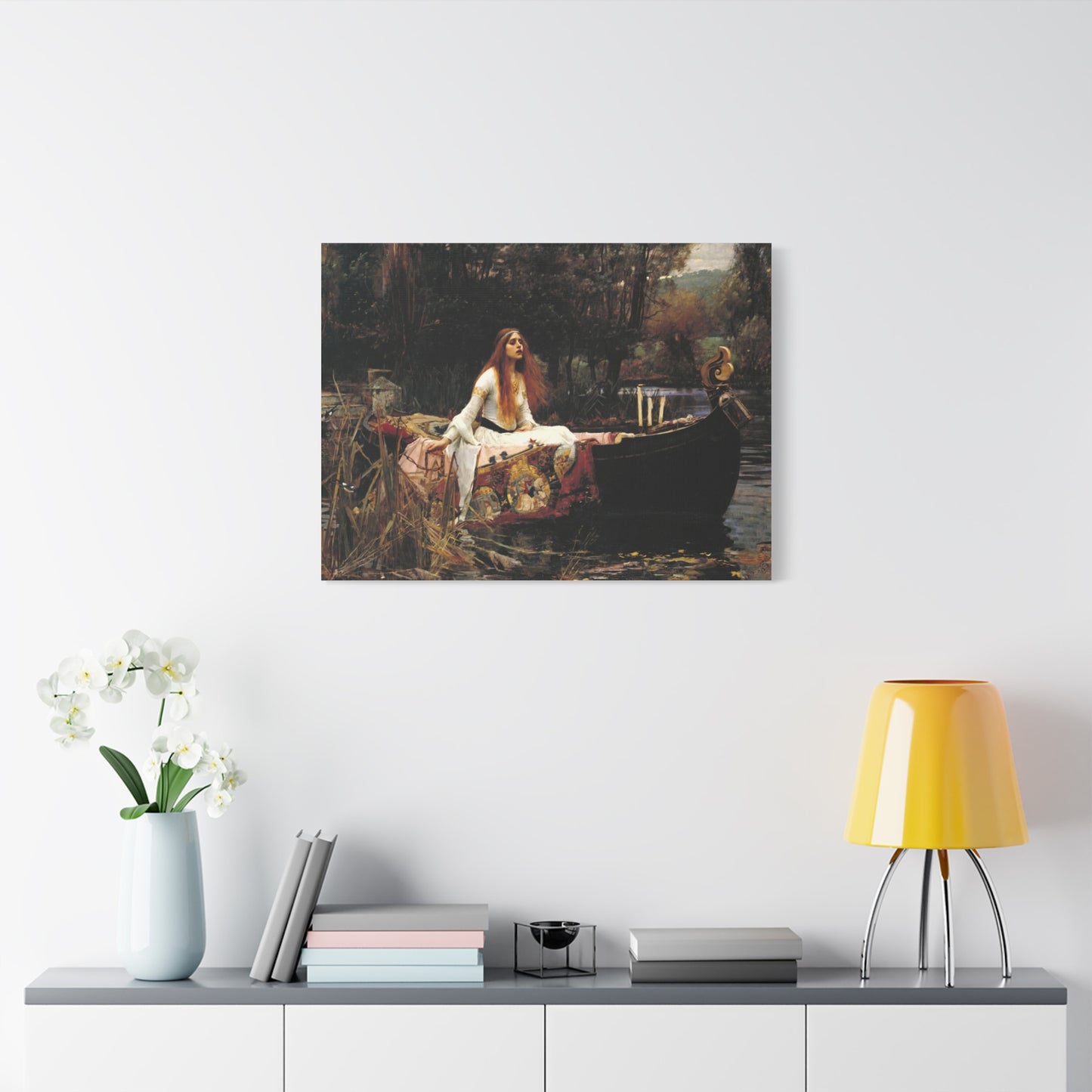 The Lady of Shalott by John William Waterhouse Matte Canvas Wall Art Print