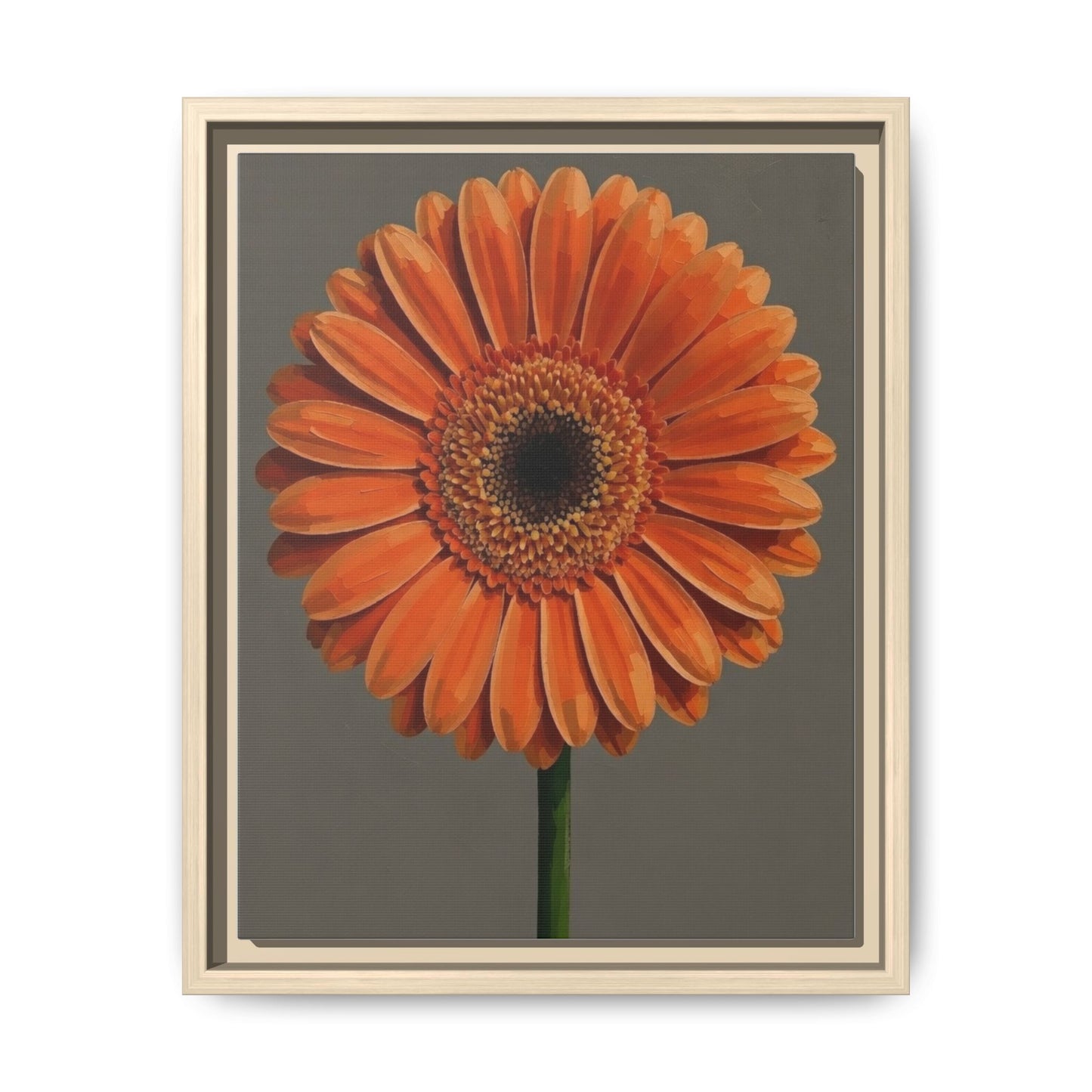 Orange Gerbera Daisy Matte Canvas Print (Framed)