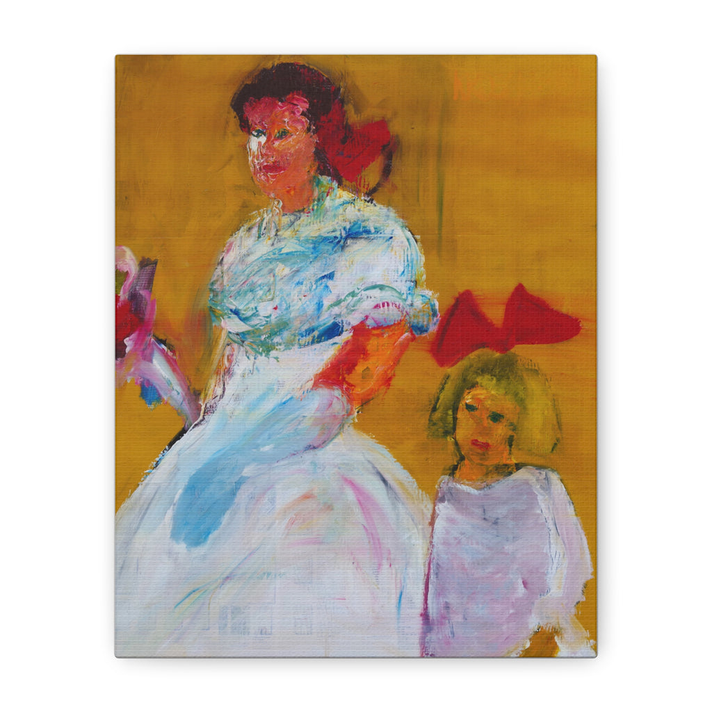 Bride and Bridesmaid by Unknown Artist Matte Canvas Wall Art Print