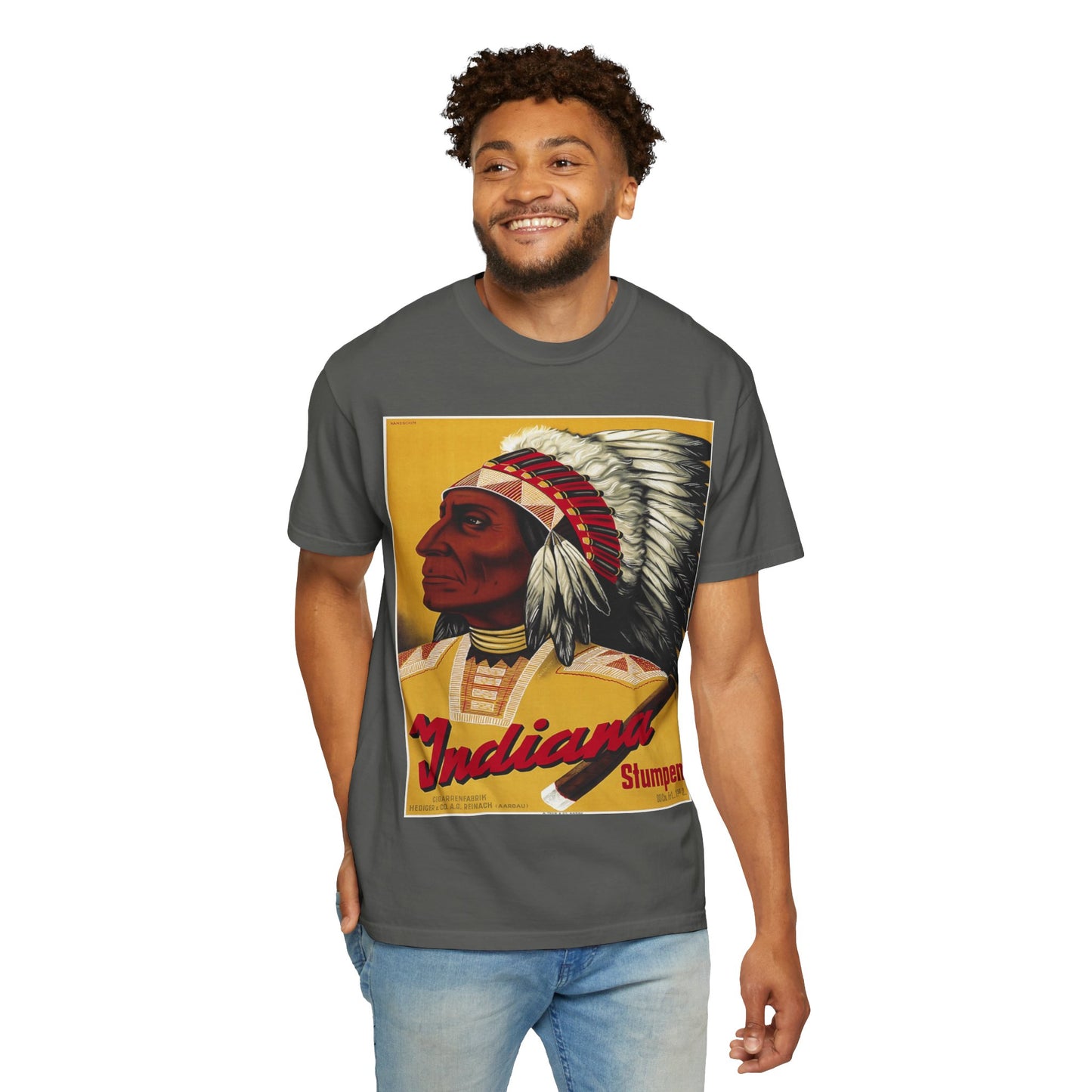 T-Shirt — Retro 'Indiana' Native Chief Vintage Poster Design