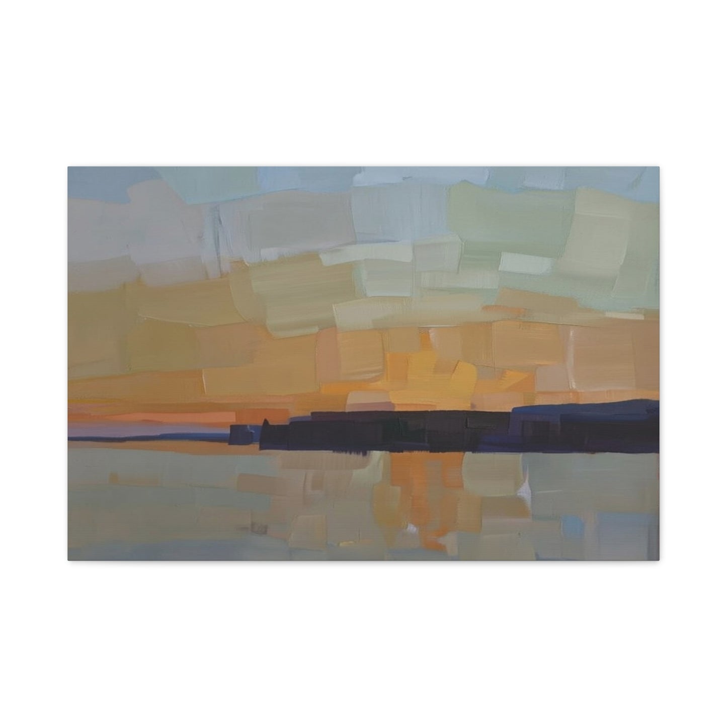 Abstract Sunset Landscape Canvas Print  Matte Stretched 1.25"