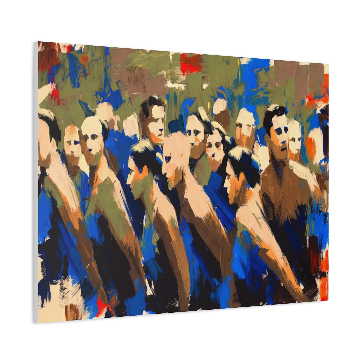 Abstract Crowd Painting Canvas Print — Stretched Matte Wall Art