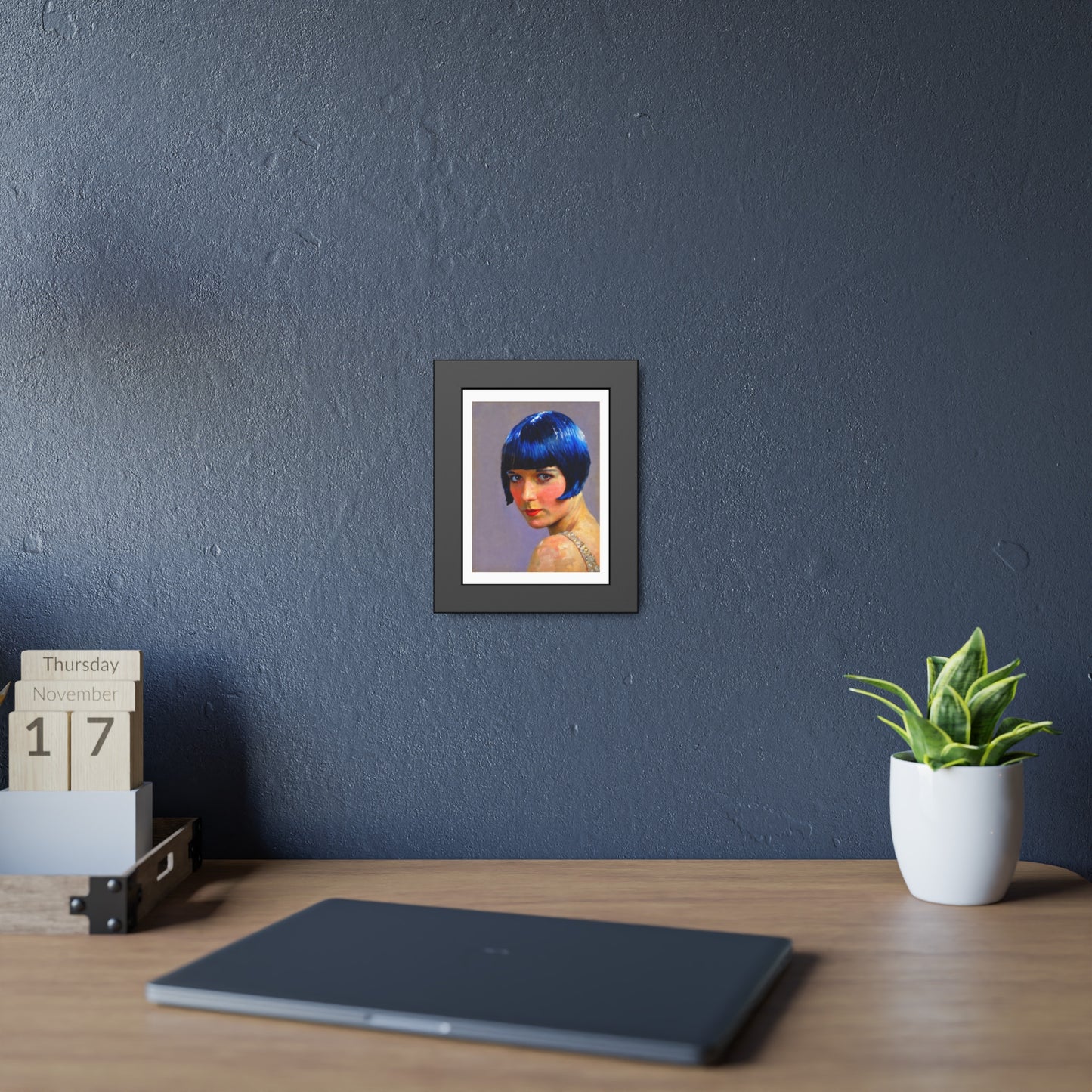 Blue Bob Portrait Framed Poster