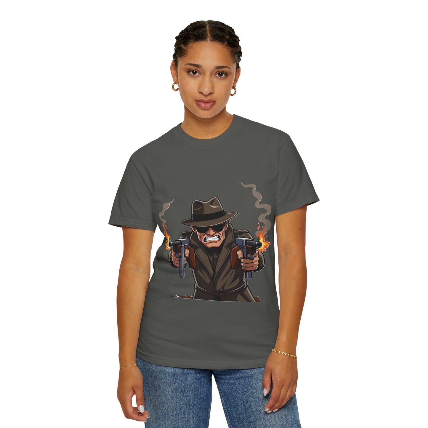 Vintage Gangster Shooter T-Shirt – Retro Mobster Graphic Tee