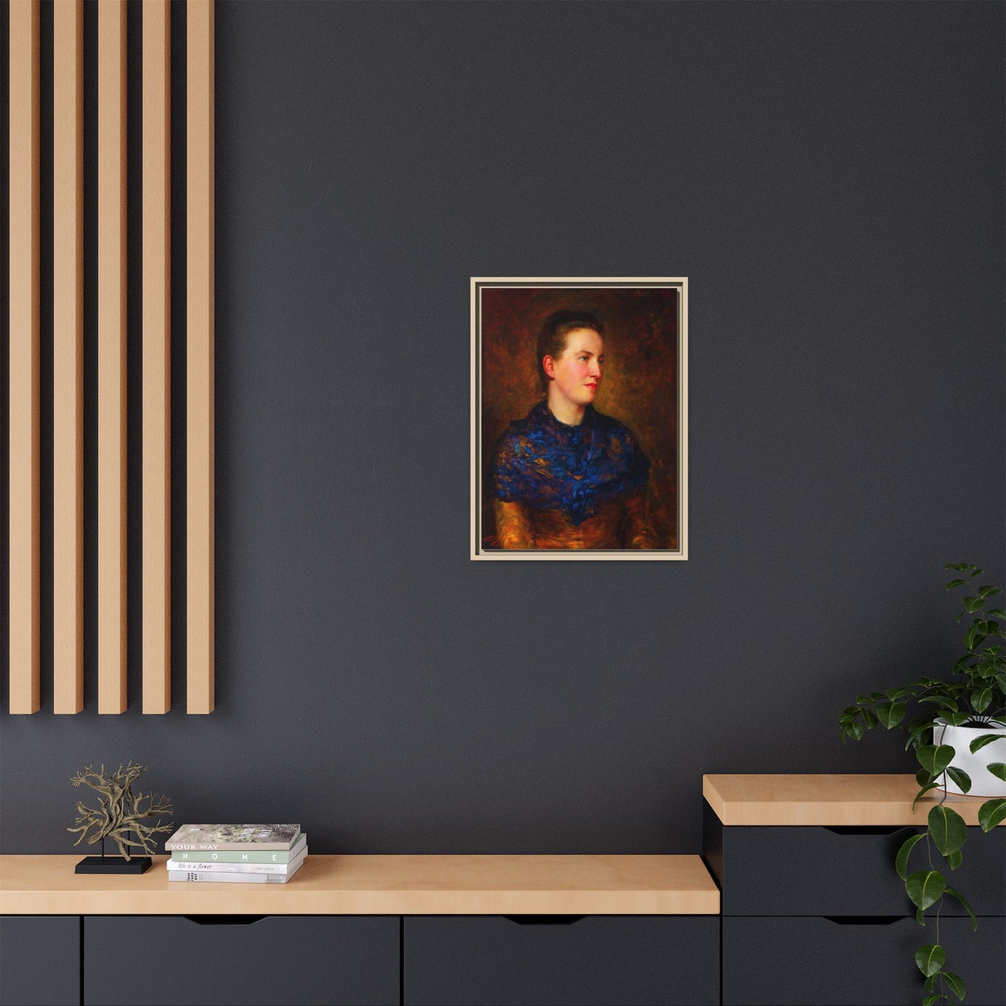 Framed Matte Canvas Portrait Print — Classic Victorian Woman Wall Art