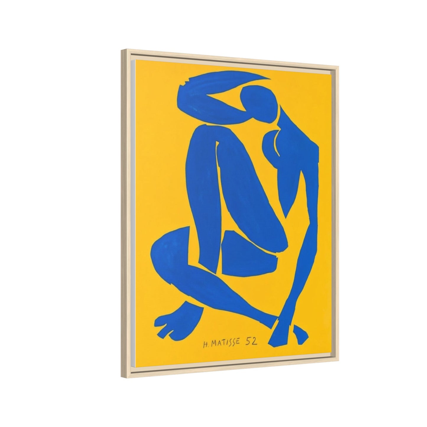 Abstract Blue Nude Matte Canvas Wall Art, Framed