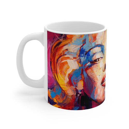 Colorful Pop Art Marilyn Monroe Coffee Mug — Vibrant Portrait Ceramic Gift