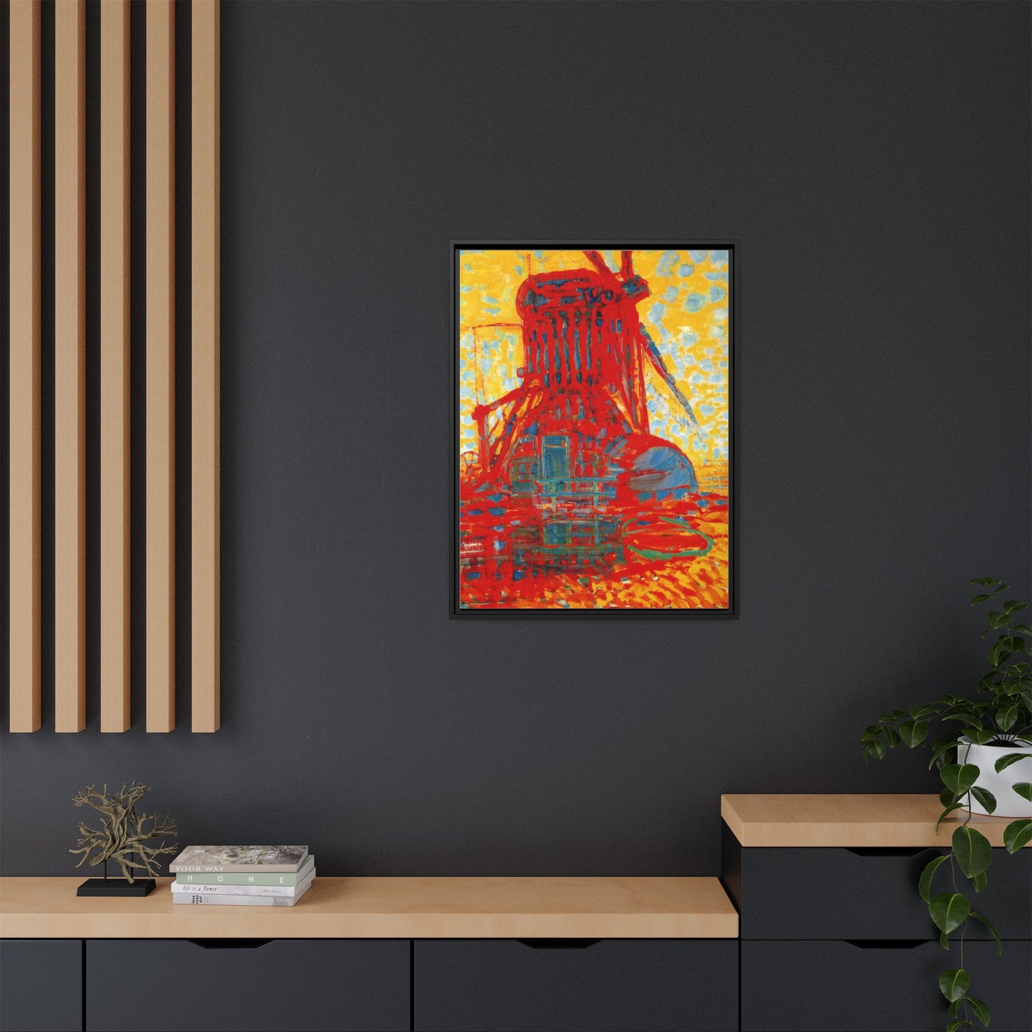 Mill by Sunlight by Piet Mondrian Matte Framed Canvas Wall Art Print